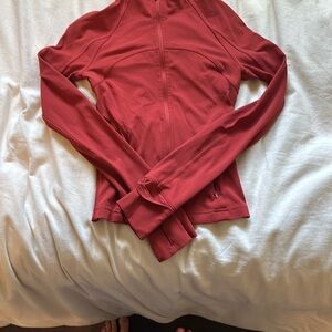 Lululemon Athletica Red Fitted Ruched Hoodie